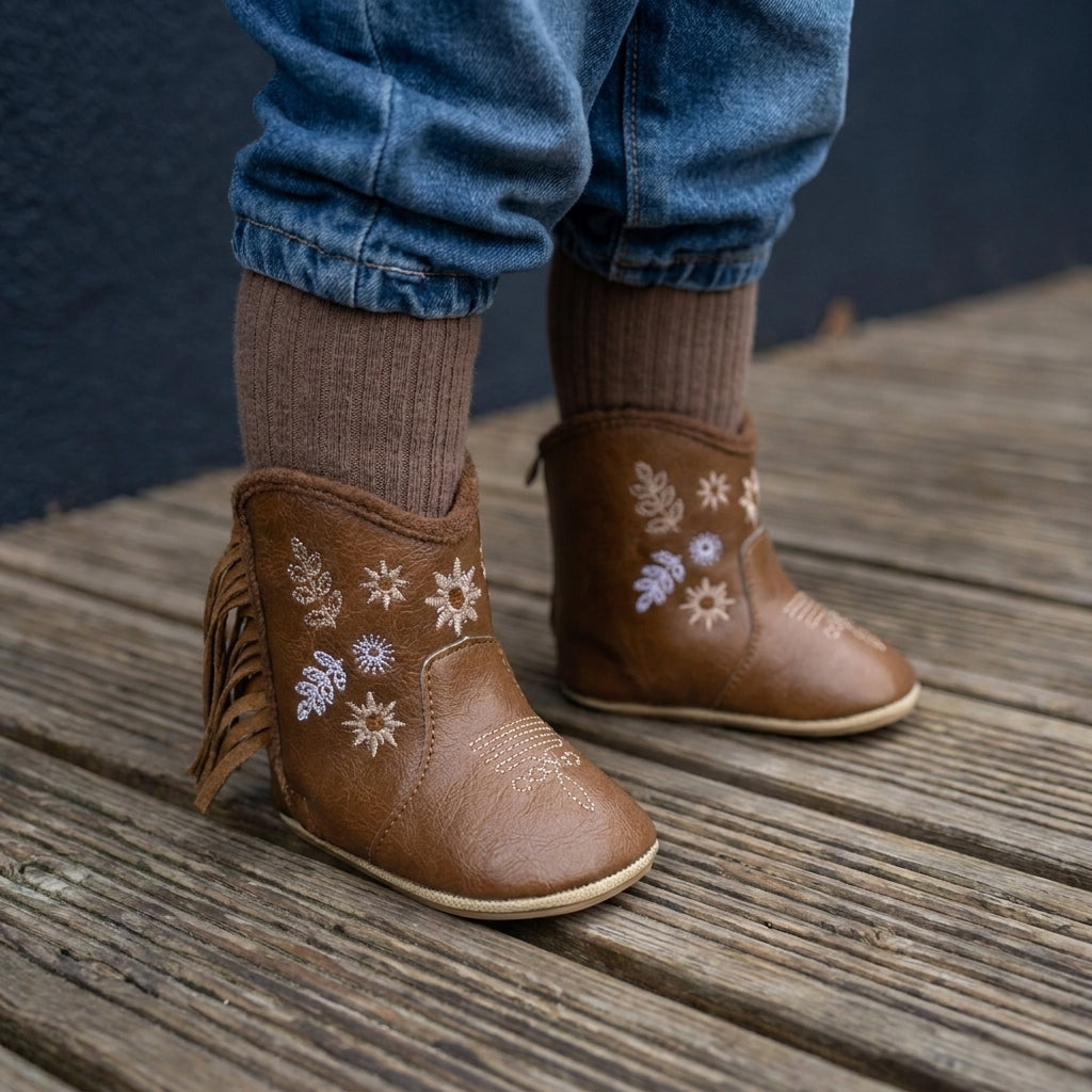 Meckior Baby Girls Cowboy Tassel Boots